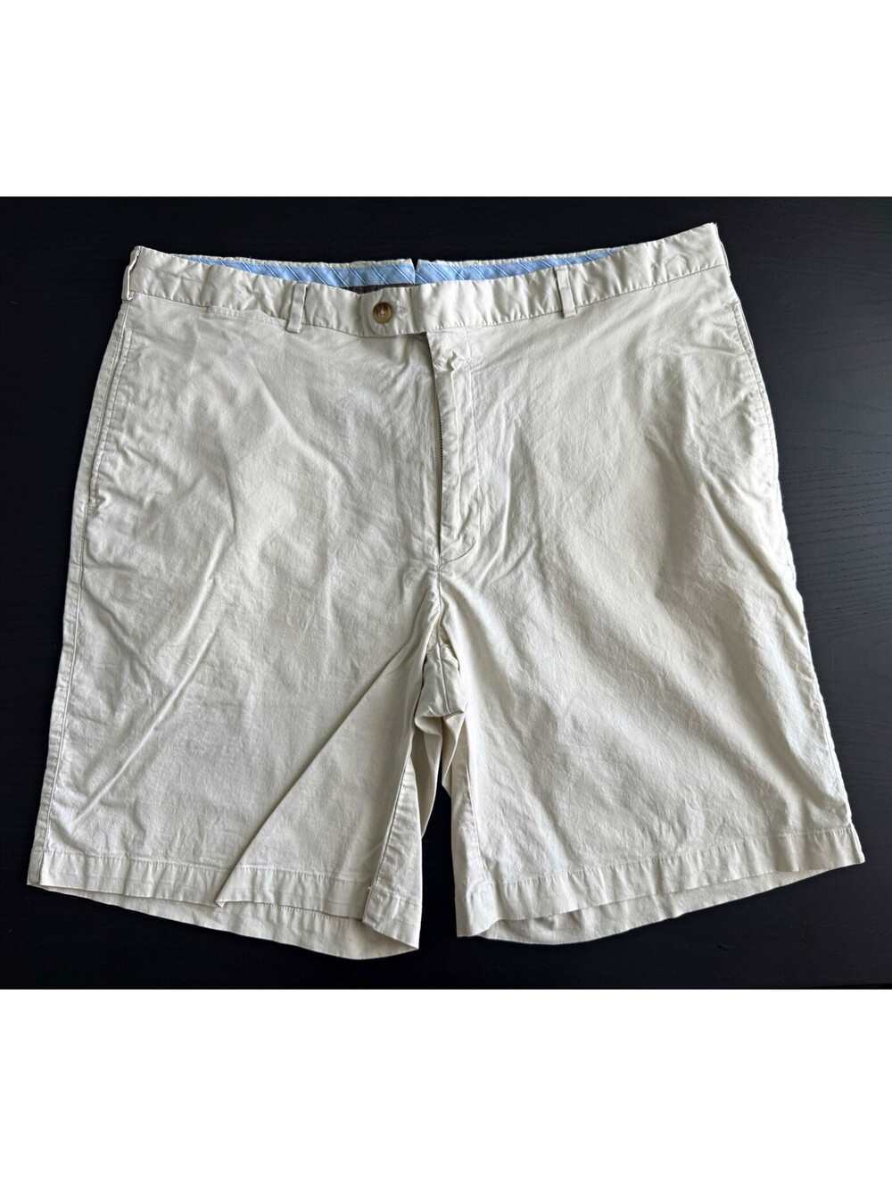 Peter Millar Men's Chino Shorts Sz 40 Khaki Beige Stretch Flat Front Cotton
